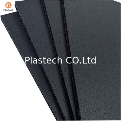 Rough Textured 10mm Hitam PP Honeycomb Board untuk Kasus Penerbangan