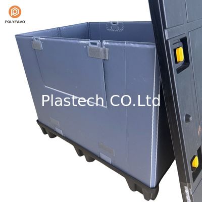 Kotak Palet Lengan Plastik Lipat Biru Untuk Penyimpanan dan Pengemasan yang Disesuaikan