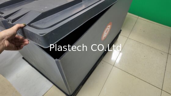 Kotak Palet Lipat 1200x800mm PP Honeycomb Kontainer Lipat 4-Way Entry Fumigasi Gratis Kembali untuk Logistik Makanan Otomatis