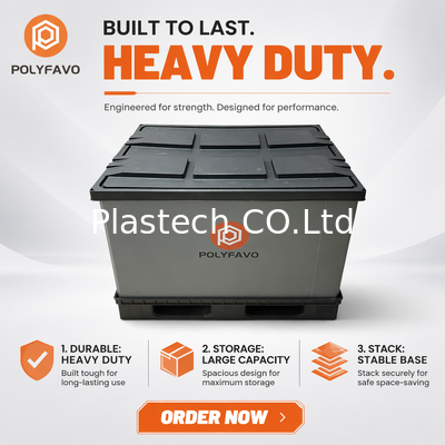 Kotak Pallet PP Honeycomb Dilipat 1200x800mm Logo Kustom Lipat OEM Kontainer yang Dapat Dikembalikan