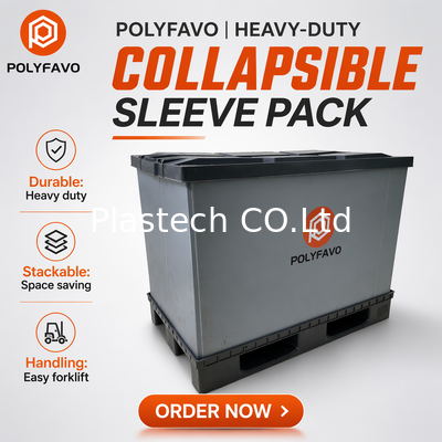 1200x800mm Sleeve Box Plastik Pallet Bin Packing Cubes Kotak Turnover Lipat