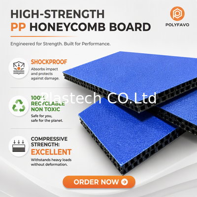 7mm Papan Plastik Hitam Panel Penerbangan Ringan 2800gsm Aksesori Koper PP Panel Sarang Lebah