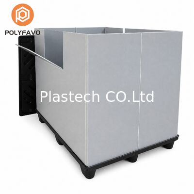 Kontainer Palet Plastik Kastil Lipat, Kastil Lipat yang Dapat Digunakan Kembali untuk Siklus Penyimpanan, Cetakan Logo Warna Khusus 500kg